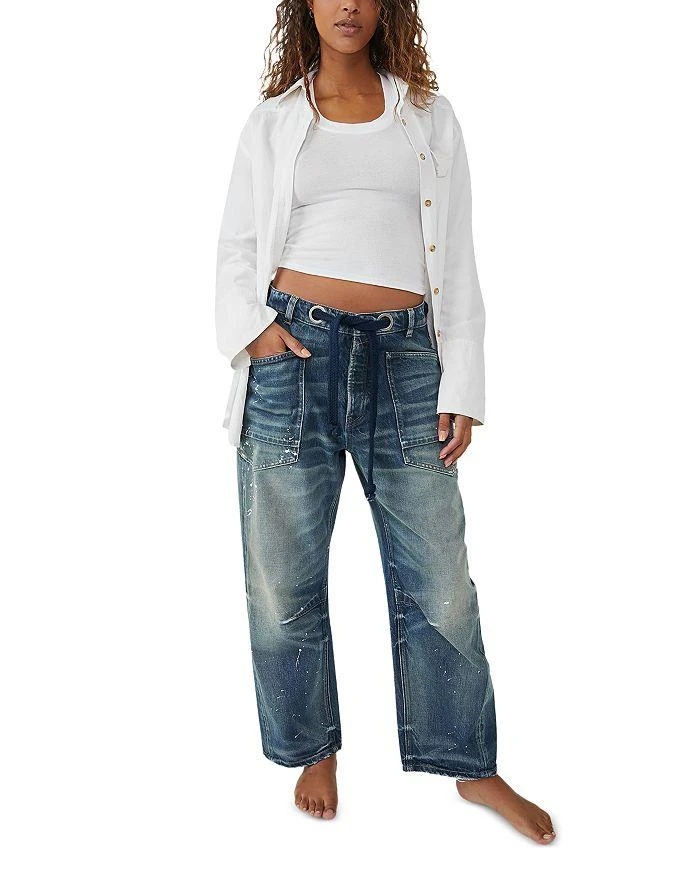商品Free People|We The Free Moxie Low Slung Pull On Barrel Jeans in Timeless Blue,价格¥1090,第2张图片详细描述