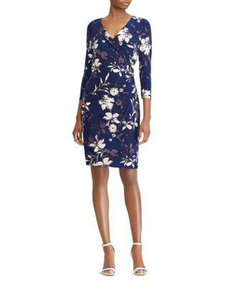 商品Ralph Lauren|Faux-Wrap Floral Jersey Dress,价格¥609,第1张图片