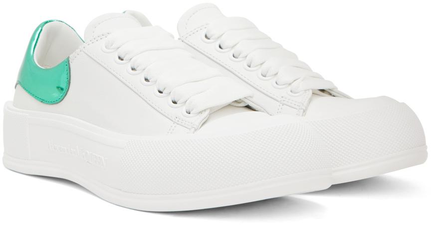 White & Green Deck Plimsoll Sneakers商品第4张图片规格展示
