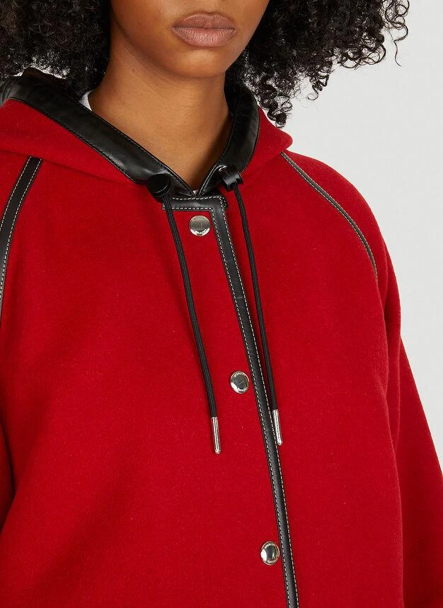 商品Burberry|Contrast Trim Hooded Coat in Red,价格¥13867,第5张图片详细描述