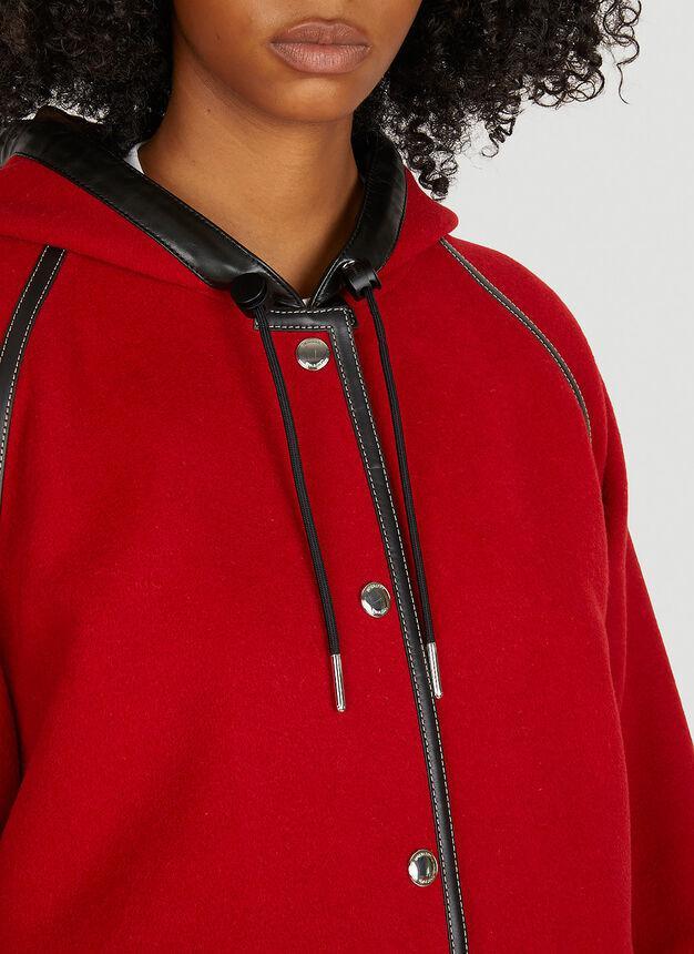 商品Burberry|Contrast Trim Hooded Coat in Red,价格¥28549,第7张图片详细描述