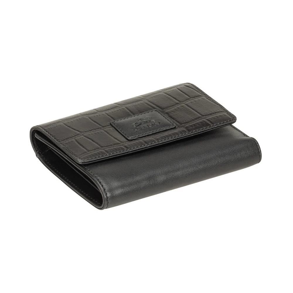 商品Mancini Leather Goods|Women's Croco Collection RFID Secure Mini Clutch Wallet,价格¥551,第5张图片详细描述