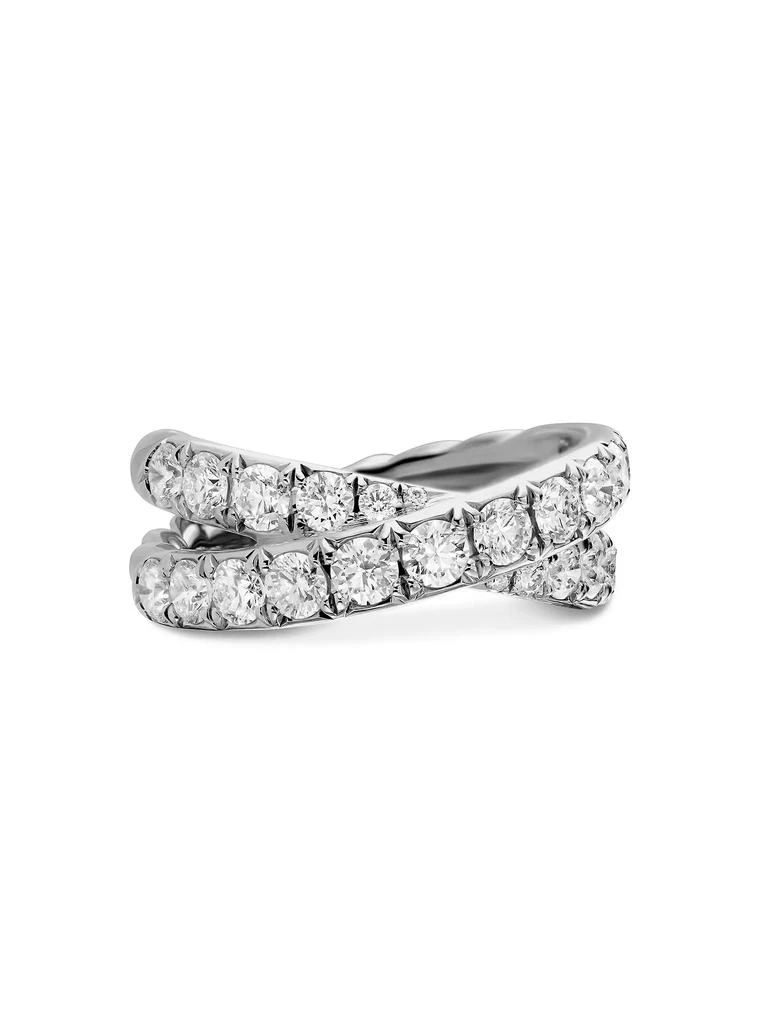 商品David Yurman|DY Crossover Band Ring in Platinum,价格¥54198,第1张图片