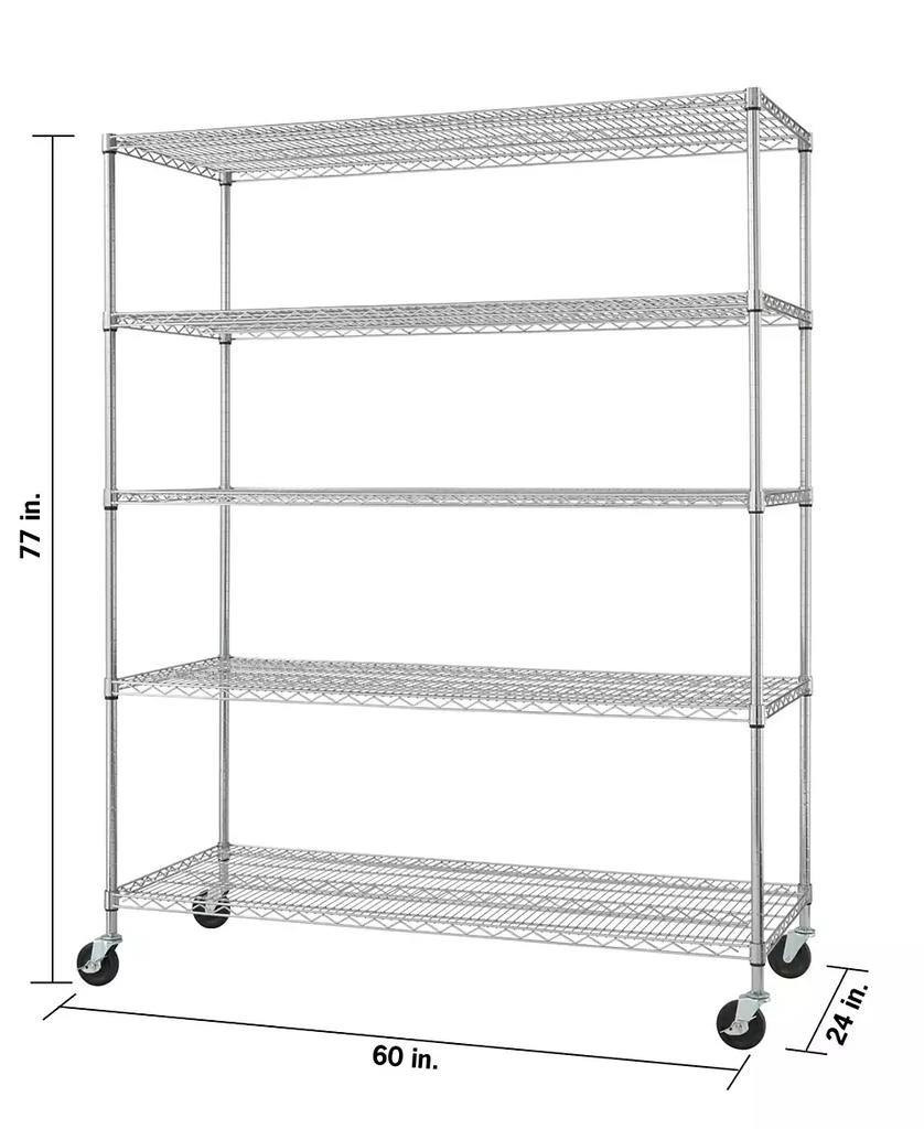 5-Tier Heavy Duty Wire Shelving Rack with NSF Includes Wheels 商品