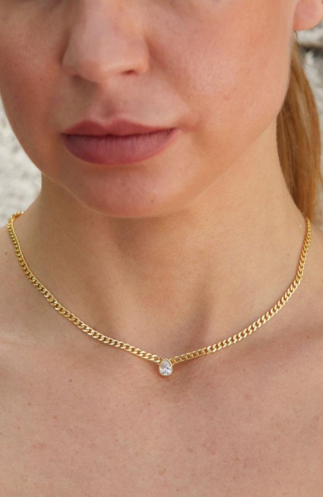 18k Gold Pl. Pear CZ Neck.商品第2张图片规格展示