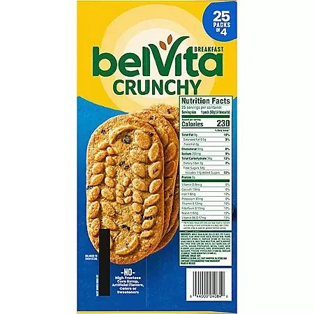 belVita Blueberry Breakfast Biscuits, 4 biscuits per pack, 25 pk. 商品