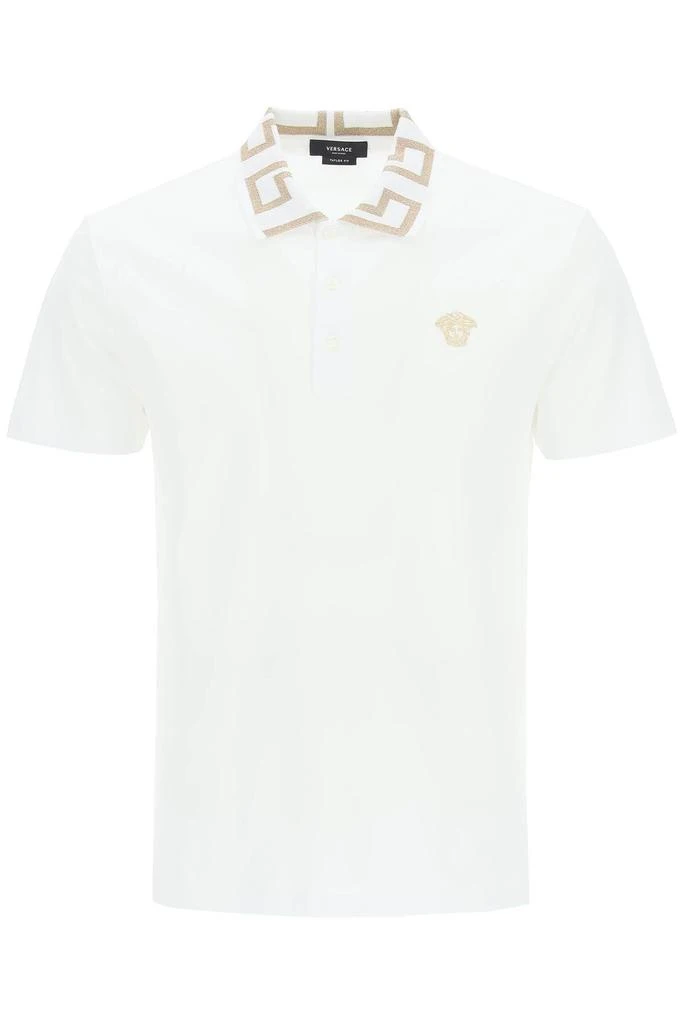 商品Versace|Taylor fit polo shirt with Greca collar,价格¥2078,第1张图片
