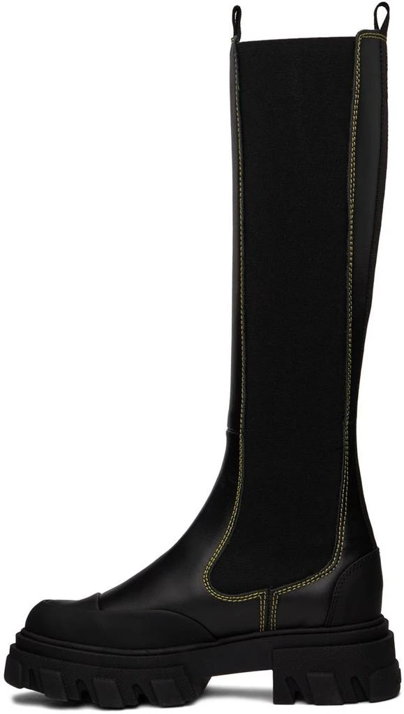 商品Ganni|Black Cleated High Chelsea Boots,价格¥3192,第3张图片详细描述