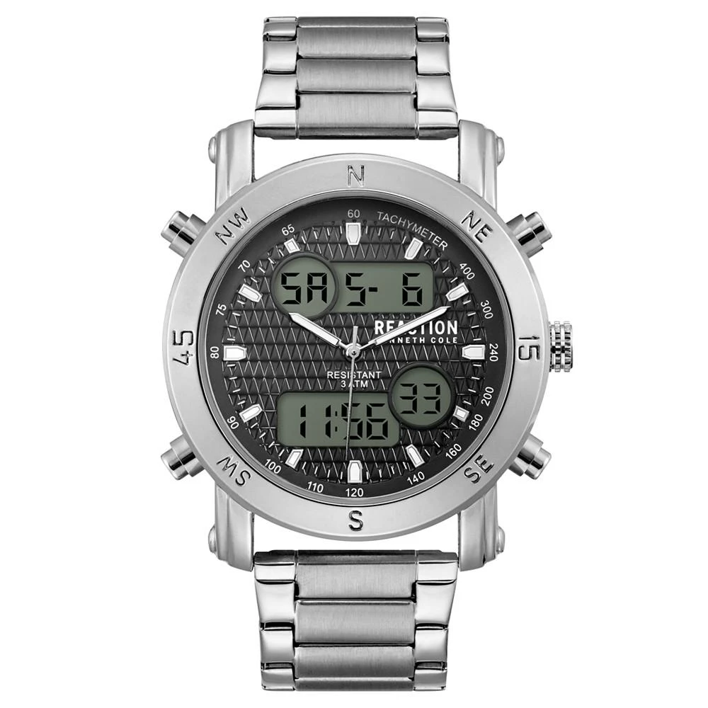 商品Kenneth Cole|Men's Analog-Digital Stainless Steel Bracelet Watch 45mm,价格¥486,第1张图片