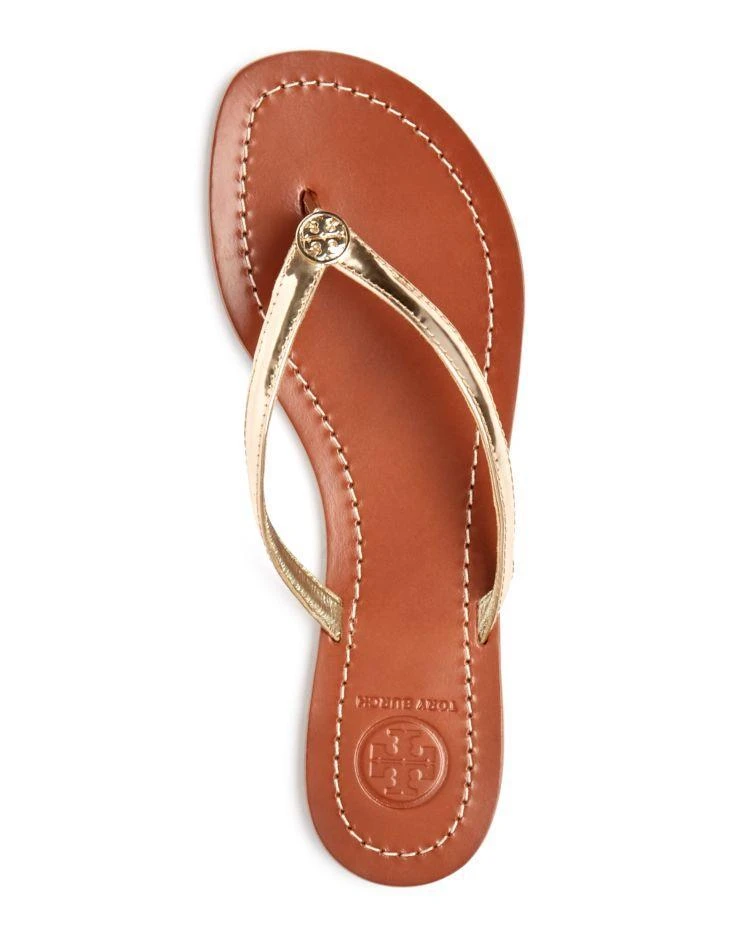 商品Tory Burch|Women's Terra Leather Flip-Flops,价格¥655,第2张图片详细描述