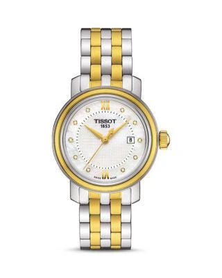 商品Tissot|Bridgeport Women's Two-Tone Quartz Watch with Diamonds, 29mm,价格¥2878,第1张图片