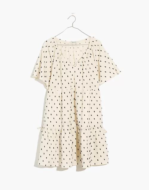 Cotton-Linen Lorelei Mini Dress in Clip Dot商品第5张图片规格展示