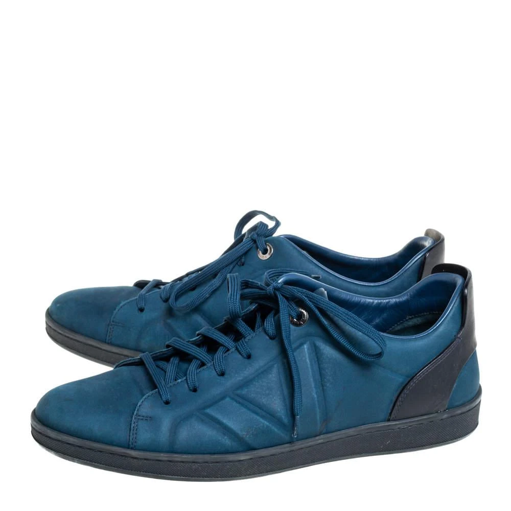 商品[二手商品] Louis Vuitton|Louis Vuitton Blue/Black Nubuck And Leather Low Top Sneakers Size 43,价格¥3434,第4张图片详细描述