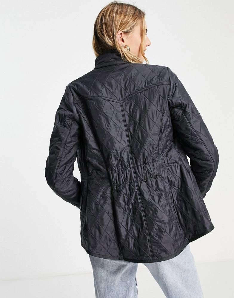 商品Barbour|Barbour Cavalry Polarquilt jacket with cord collar in navy,价格¥1159,第2张图片详细描述