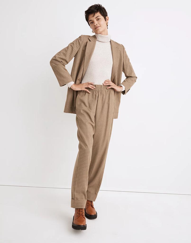 商品Madewell|Huston Pull-On Tapered Pants in Plaid,价格¥723,第3张图片详细描述