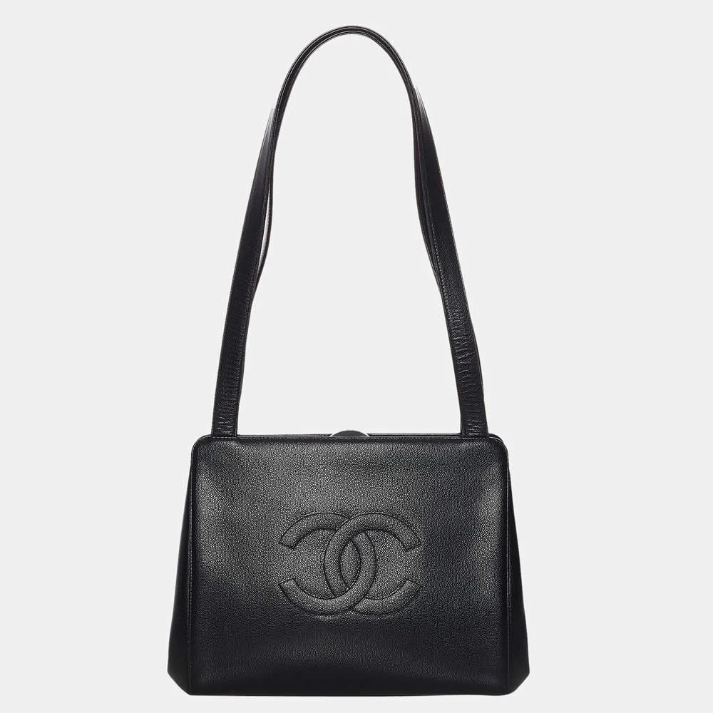 商品[二手商品] Chanel|Chanel Black Caviar Leather Shoulder Bag,价格¥17572,第1张图片