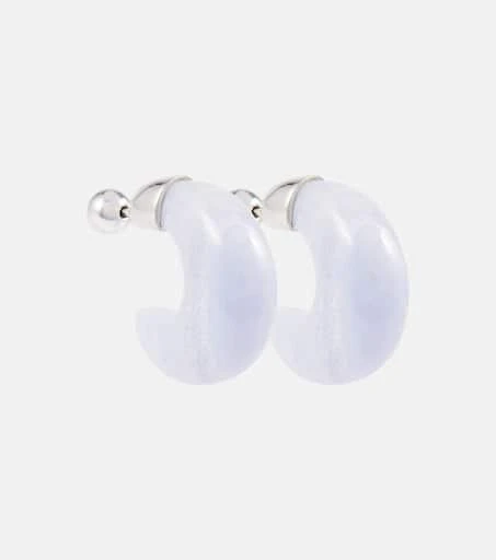 商品Sophie Buhai|Donut sterling silver and chalcedony hoop earrings,价格¥2561,第1张图片