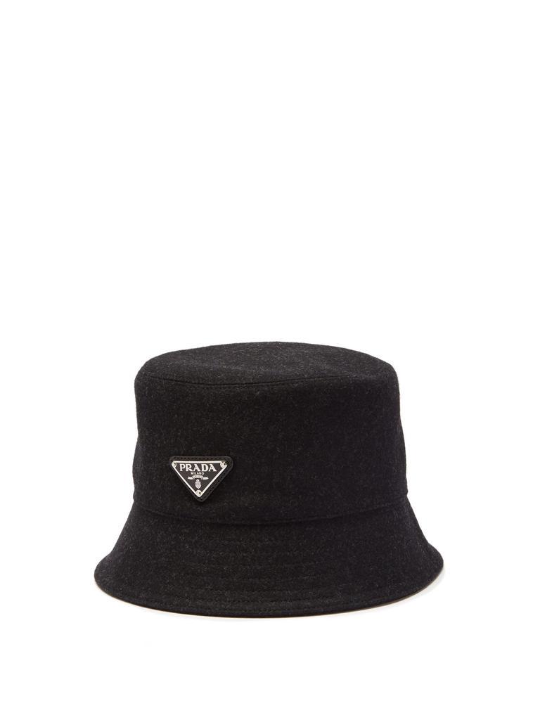 商品Prada|Triangle logo-plaque wool-felt bucket hat,价格¥2896,第1张图片