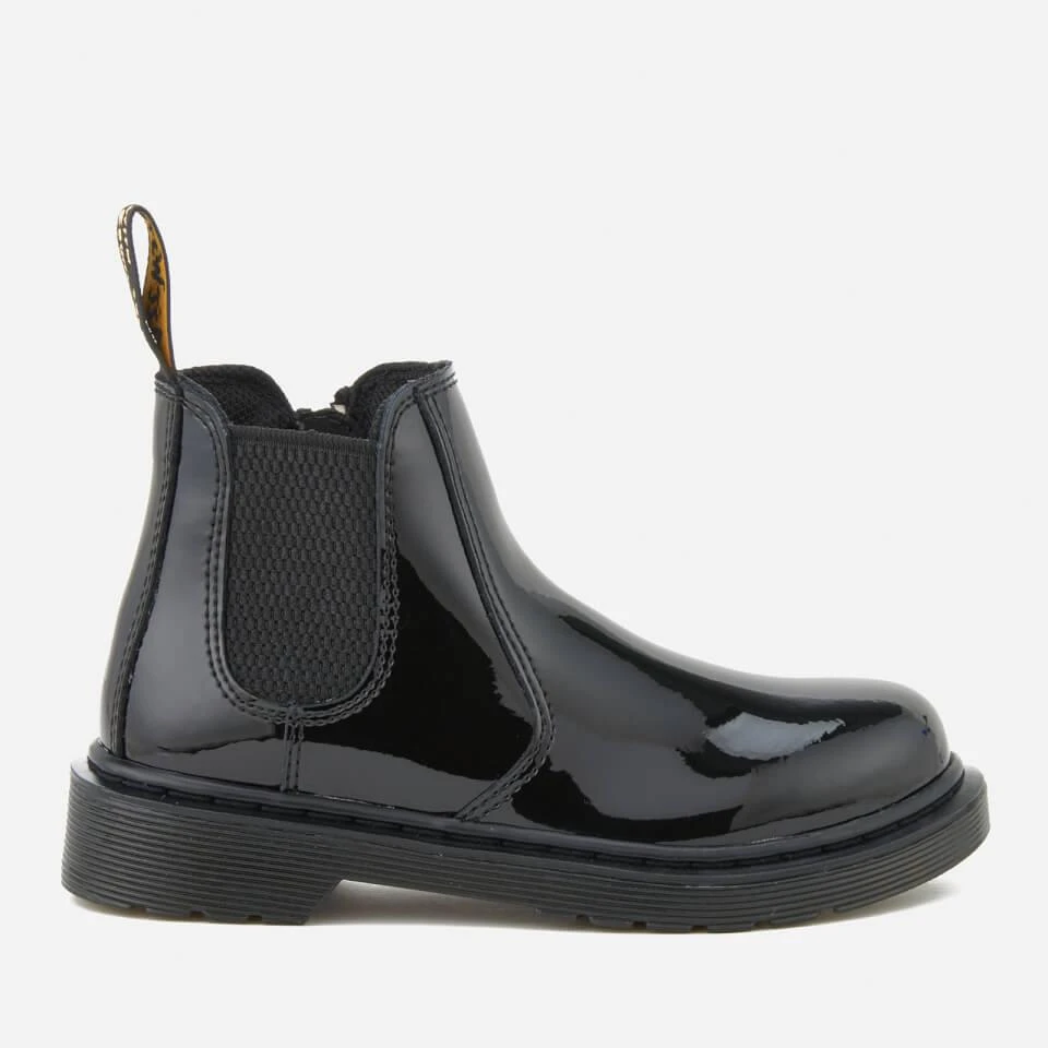 商品Dr. Martens|DR. MARTENS KIDS' BANZAI PATENT LAMPER LEATHER CHELSEA BOOTS - BLACK,价格¥470,第1张图片