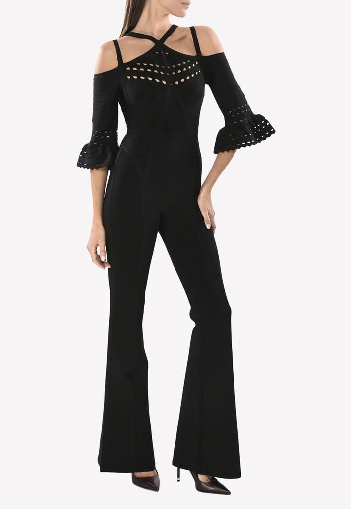 商品Herve Leger|Cayleigh Off-shoulder Bandaged Jumpsuit,价格¥24597,第2张图片详细描述