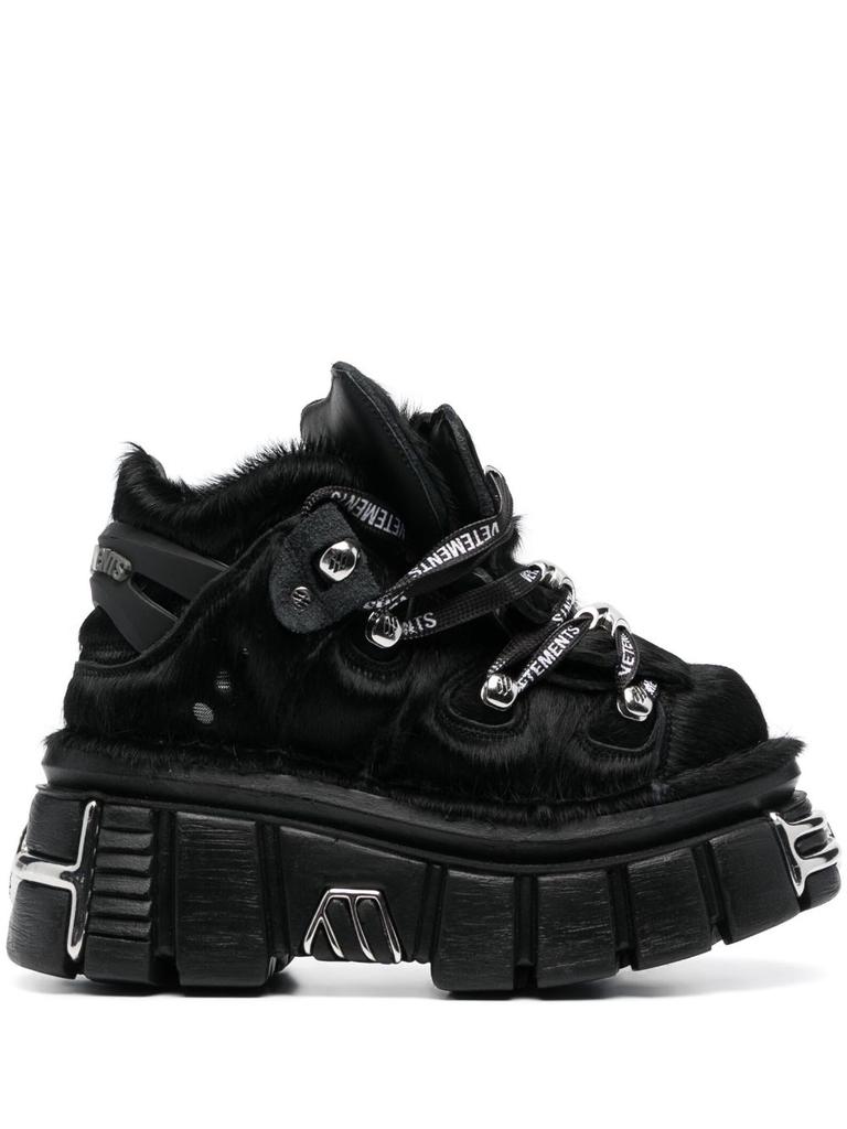 VETEMENTS X NEW ROCK - Leather Platform Sneakers商品第1张图片规格展示