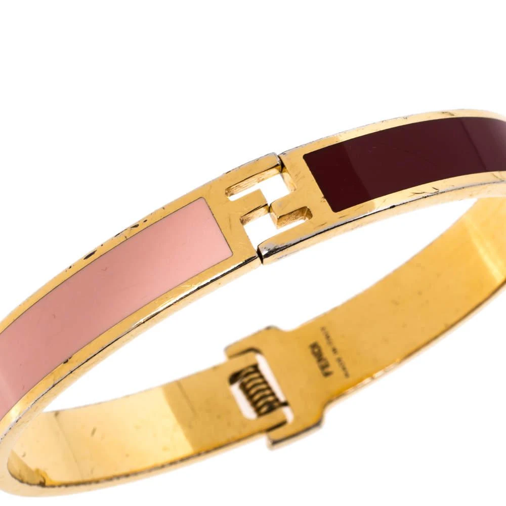 商品[二手商品] Fendi|Fendi The Fendista Multicolor Enamel Gold Tone Bracelet S,价格¥1011,第5张图片详细描述