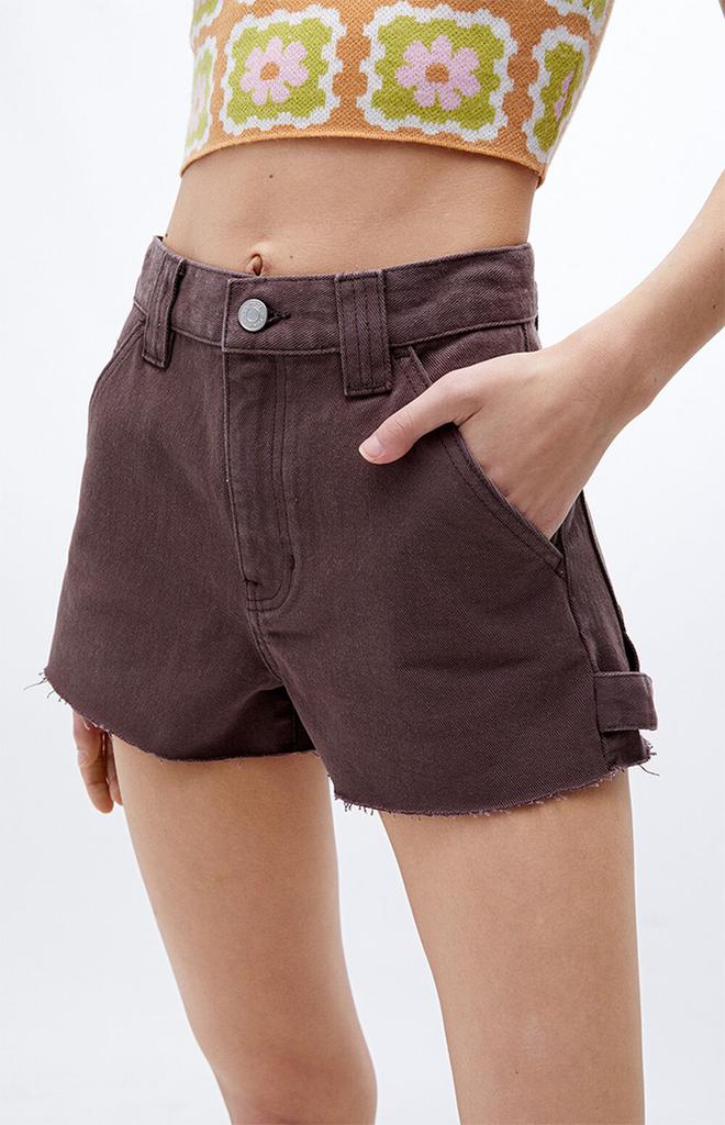 Brown High Waisted Carpenter Shorts商品第2张图片规格展示