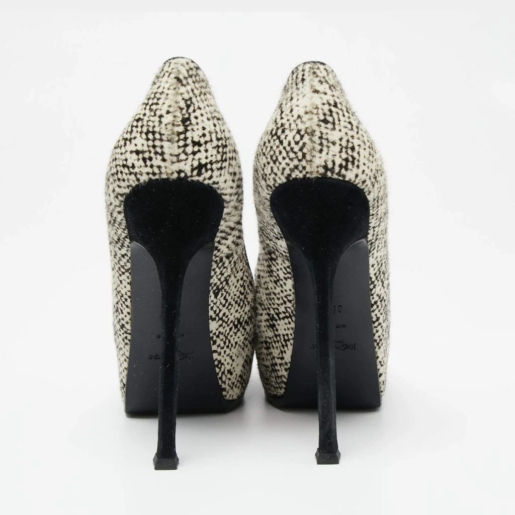 商品[二手商品] Yves Saint Laurent|Saint Laurent  Cream/Black Calf Hair Tribtoo Platform Pumps Size 38.5,价格¥1215,第5张图片详细描述