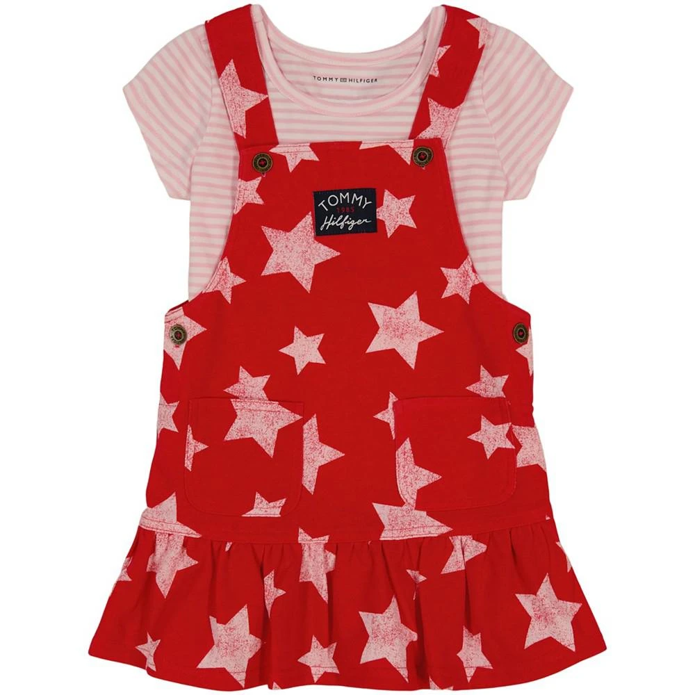 商品Tommy Hilfiger|Baby Girls Star Pinafore and Logo Shirt, 2 Piece Set,价格¥126,第2张图片详细描述