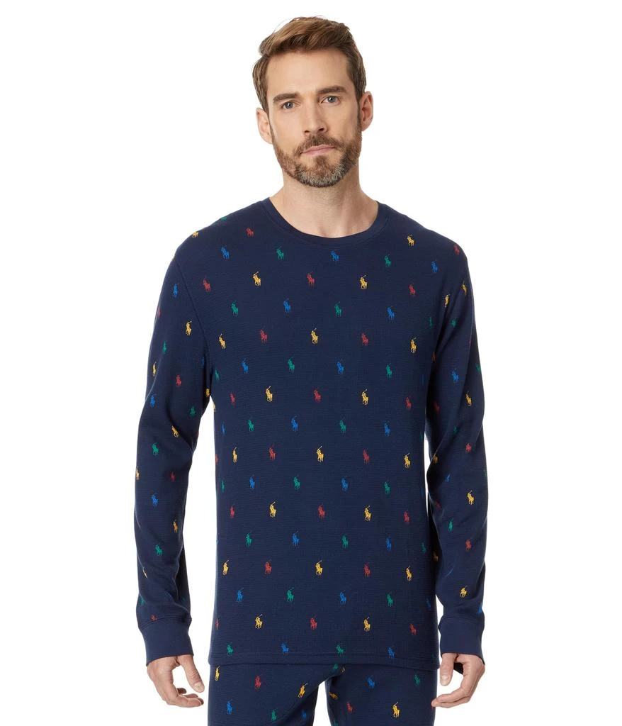 商品Ralph Lauren|Waffle Long Sleeve Printed Crew,价格¥267,第1张图片