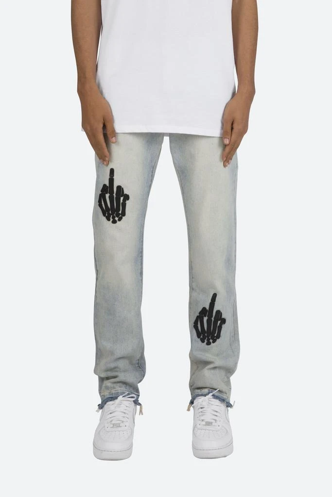 商品MNML|D272 Skeleton Straight Denim - Blue/Black,价格¥657,第1张图片
