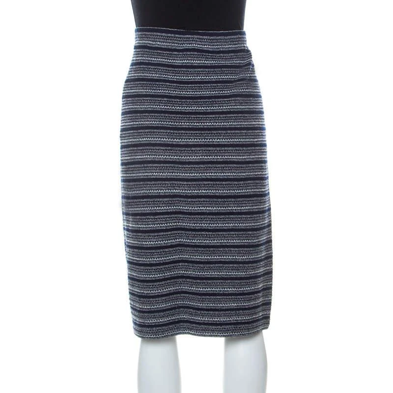 商品[二手商品] St. John|St. John Collection by Marie Gray Navy Blue Striped Knit Skirt XL,价格¥1103,第3张图片详细描述