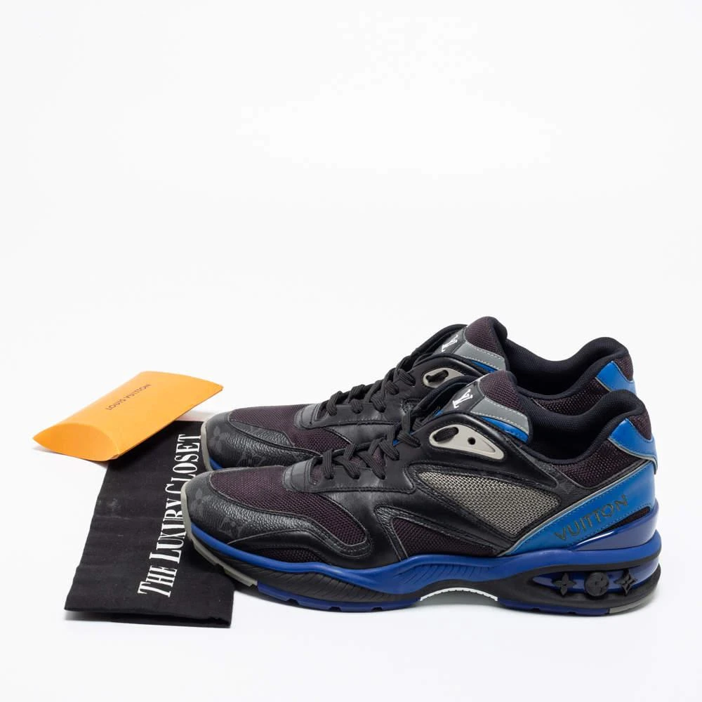 Louis Vuitton Black/Blue Leather, Mesh and Monogram Canvas Low-Top Sneakers Size 41 商品
