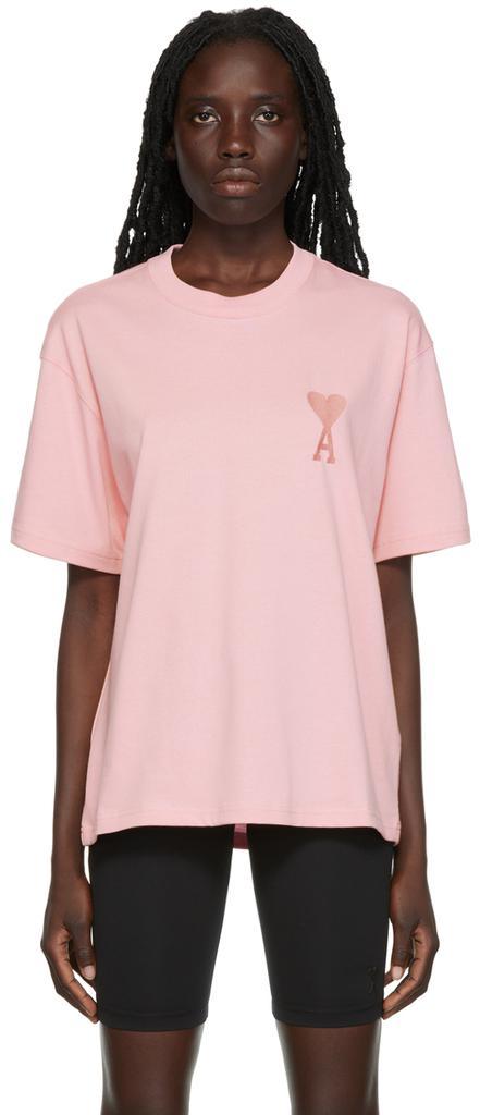 商品AMI|Pink Ami de Cœur T-Shirt,价格¥599,第1张图片