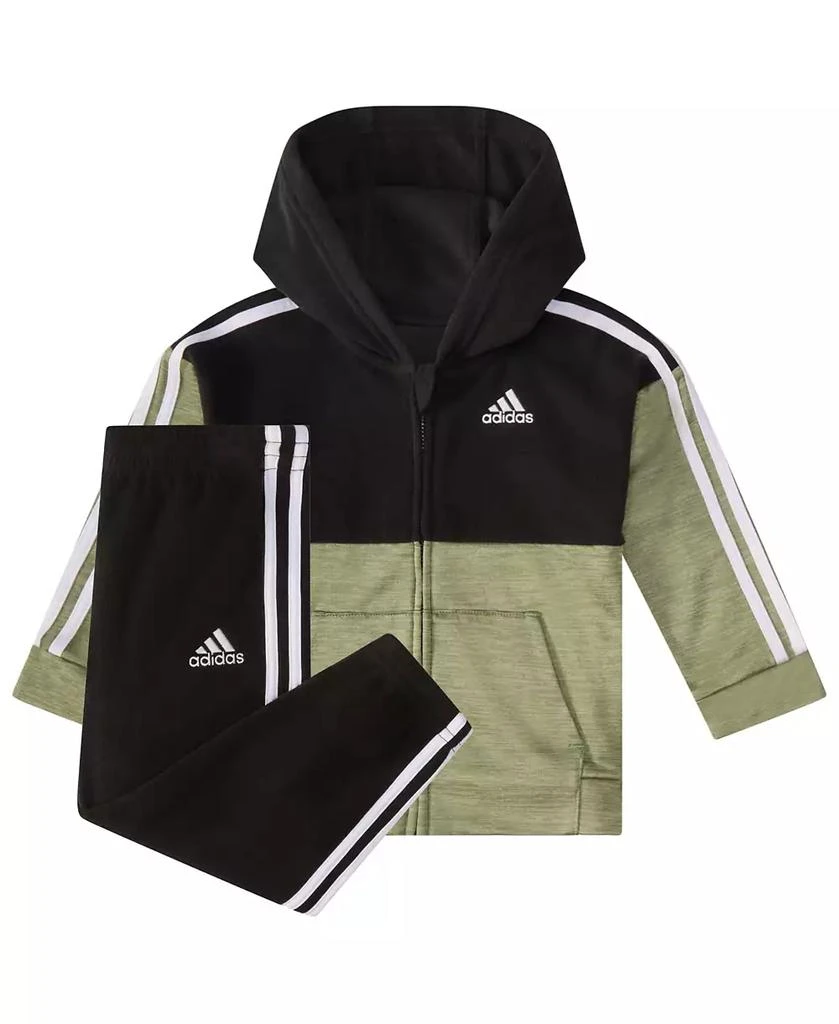 商品Adidas|Baby Boy Hooded Mix Jacket and Jogger, 2-Piece set,价格¥262,第1张图片