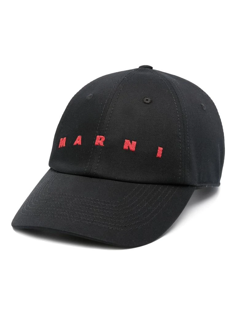 商品Marni|Black Cotton Baseball Cap,价格¥2427,第1张图片