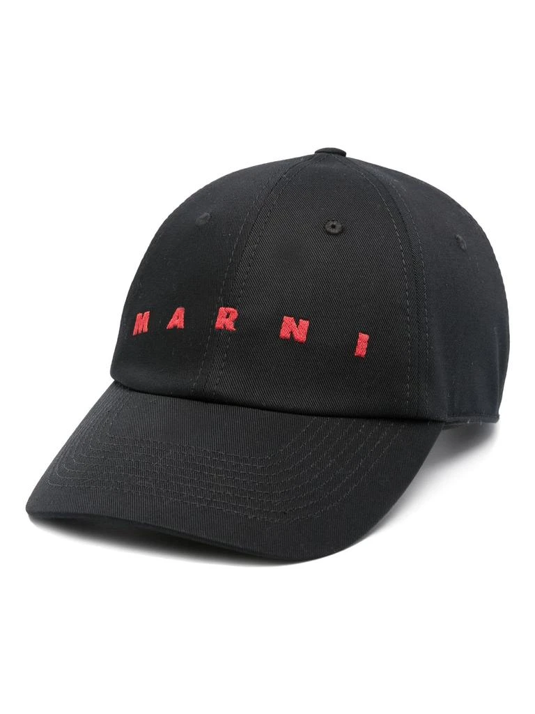 商品Marni|Black Cotton Baseball Cap,价格¥2602,第1张图片