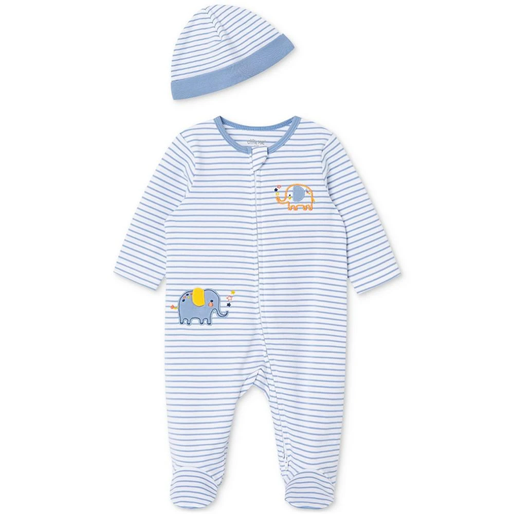 商品Little Me|Baby Boys Elephant Coverall with Hat, 2 Piece Set,价格¥96,第1张图片