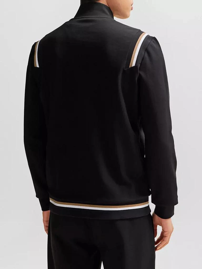 商品Hugo Boss|Zip-Up Sweatshirt with Signature-Stripe Trims,价格¥1681,第4张图片详细描述
