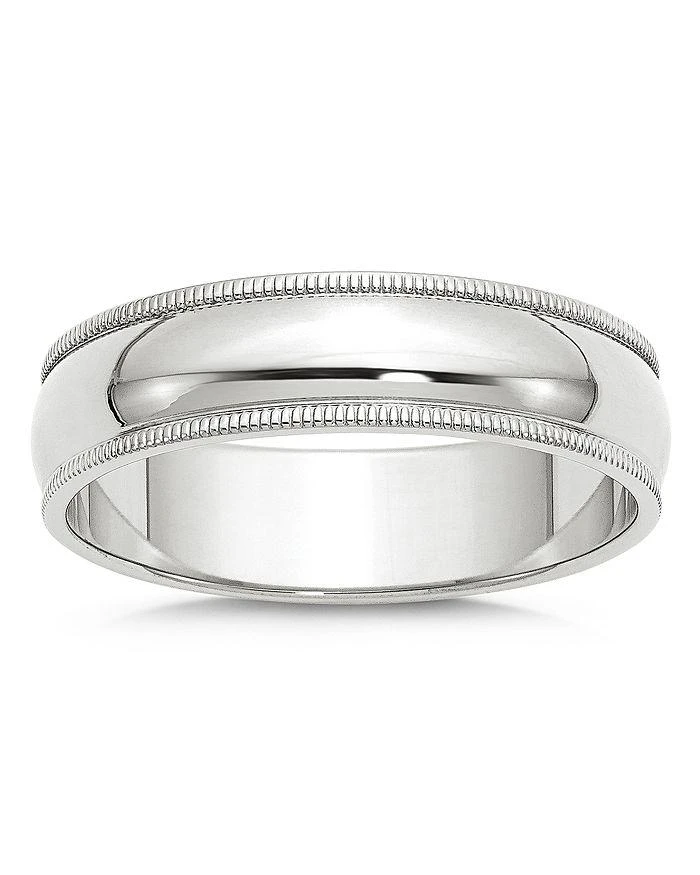 商品Bloomingdale's|Men's 6mm Half Round Milgrain Band in 14K White Gold - Exclusive,价格¥3597,第1张图片详细描述