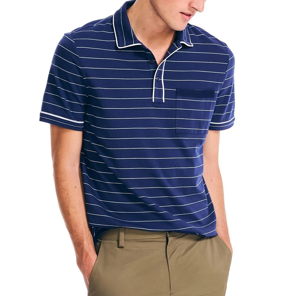 商品Nautica|Men's Classic-Fit Short Sleeve Stretch Striped Polo Shirt,价格¥210,第1张图片