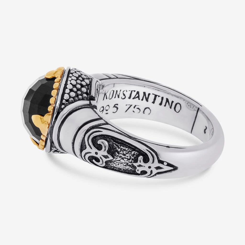 商品Konstantino|Konstantino Calypso Sterling Silver and 18K Yellow Gold, Onyx Statement Ring DKJ846-120 S7,价格¥1912,第3张图片详细描述