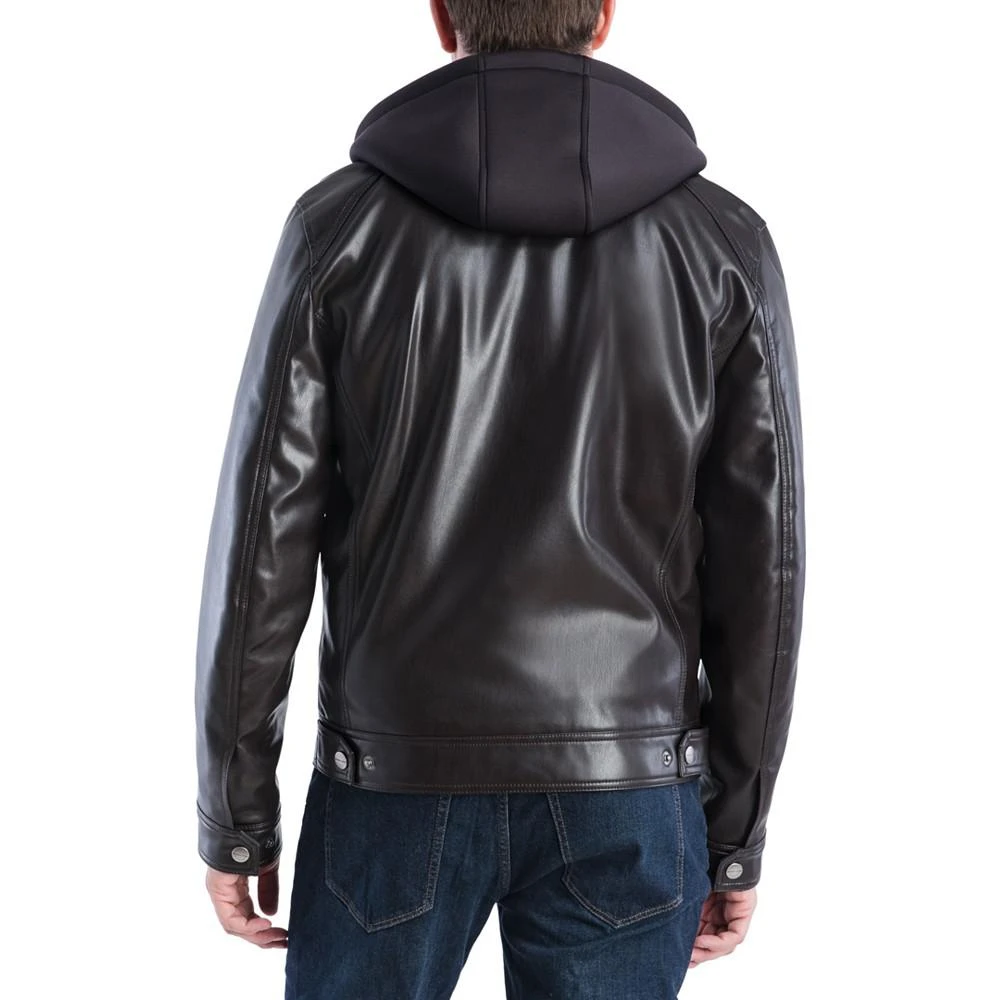 商品Michael Kors|MICHAEL Kors Men's Faux-Leather Hooded Bomber Jacket, Created for Macy's,价格¥1166,第2张图片详细描述