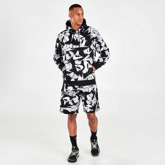 商品NIKE|Men's Nike Sportswear Sport Essentials+ All-Over Print Pullover Hoodie,价格¥301,第2张图片详细描述