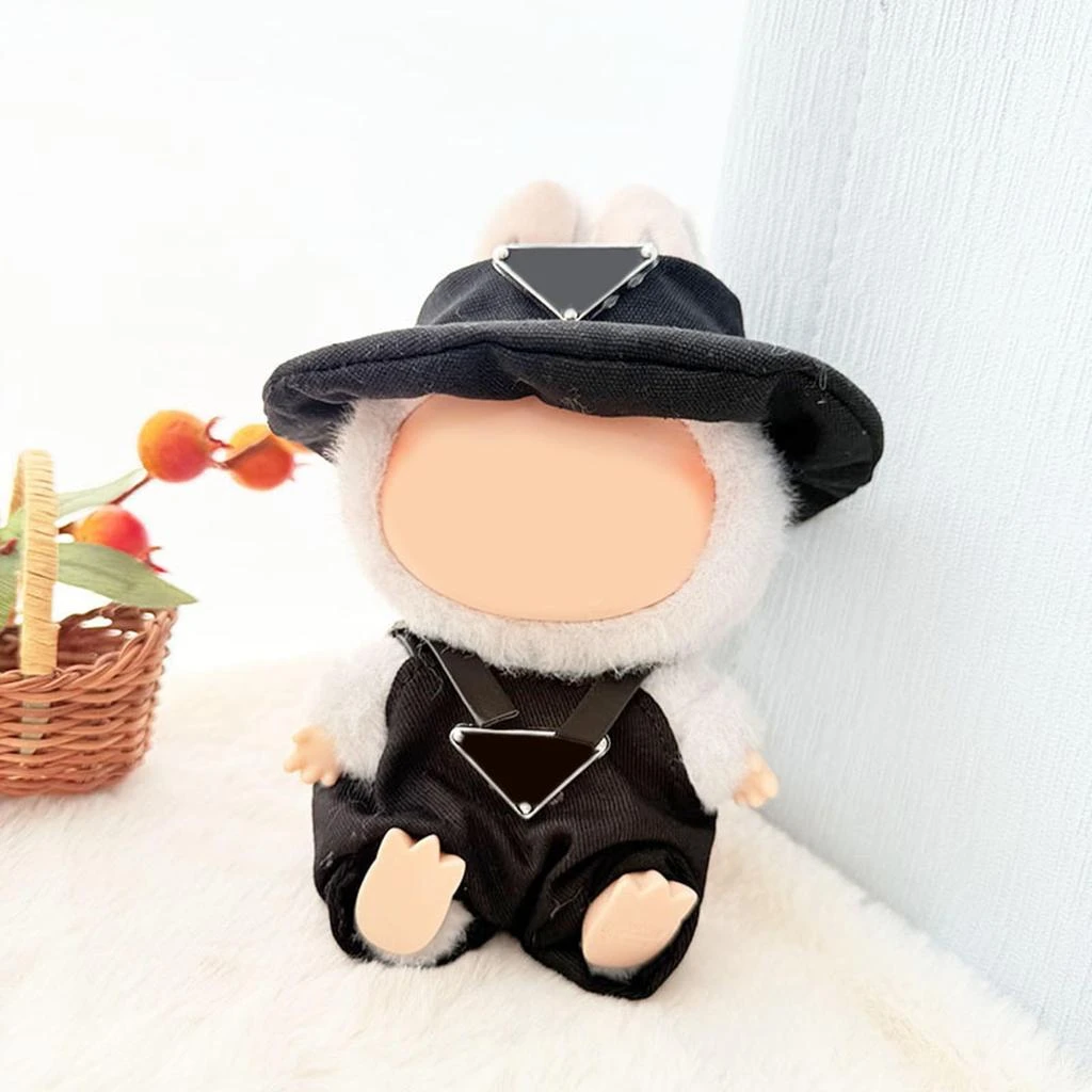 商品Generic|Clothes for Labubu(NO Doll) - Hat & Overalls Set for Labubu Clothes 15cm/17cm Doll Accessories Suit for Dress Up, Play & Collector Display (Black),价格¥158,第5张图片详细描述