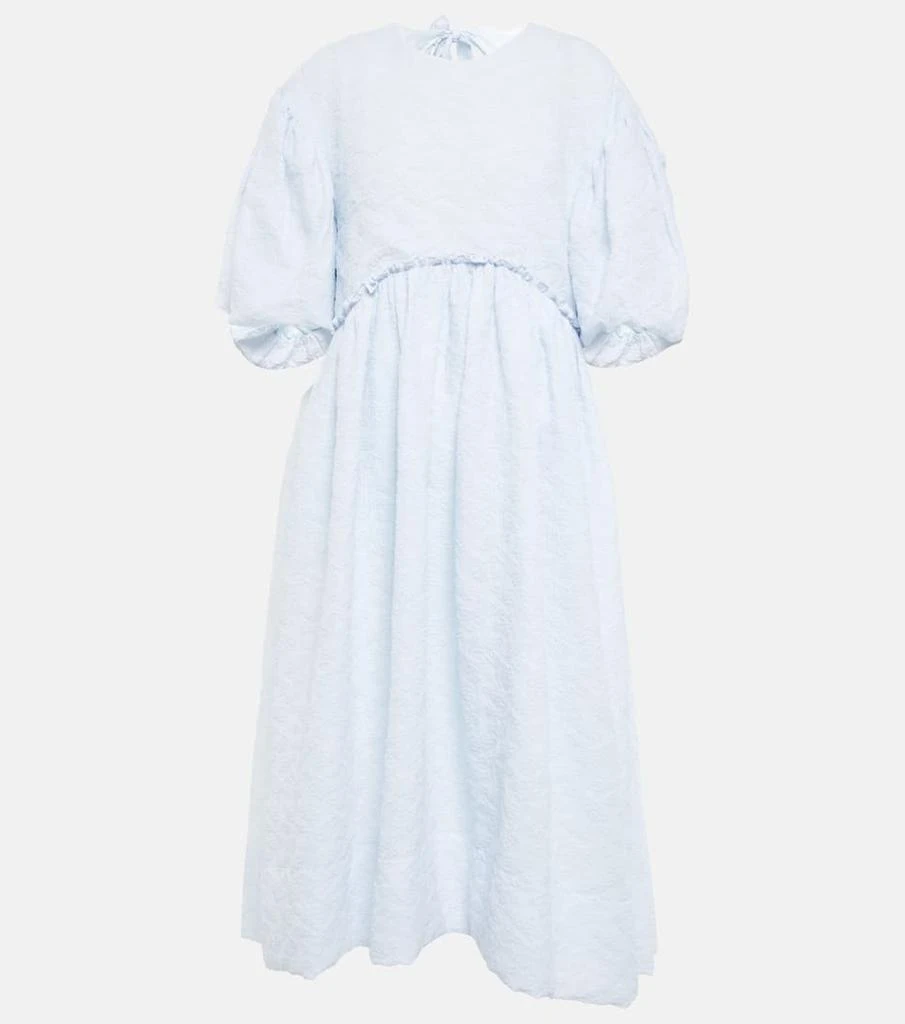 商品Simone Rocha|Puff-sleeve cotton-blend midi dress,价格¥12241,第1张图片