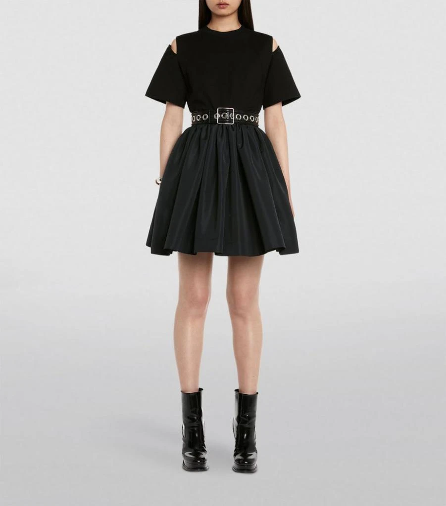 商品Alexander McQueen|Cold-Shoulder Hybrid Mini Dress,价格¥9856,第4张图片详细描述