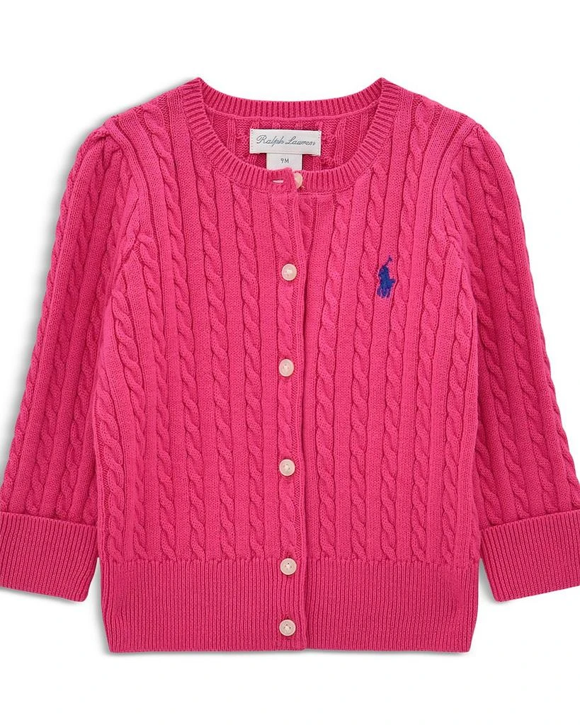 商品Ralph Lauren|Polo Girls' Mini-Cable Cotton Cardigan - Baby,价格¥277,第1张图片