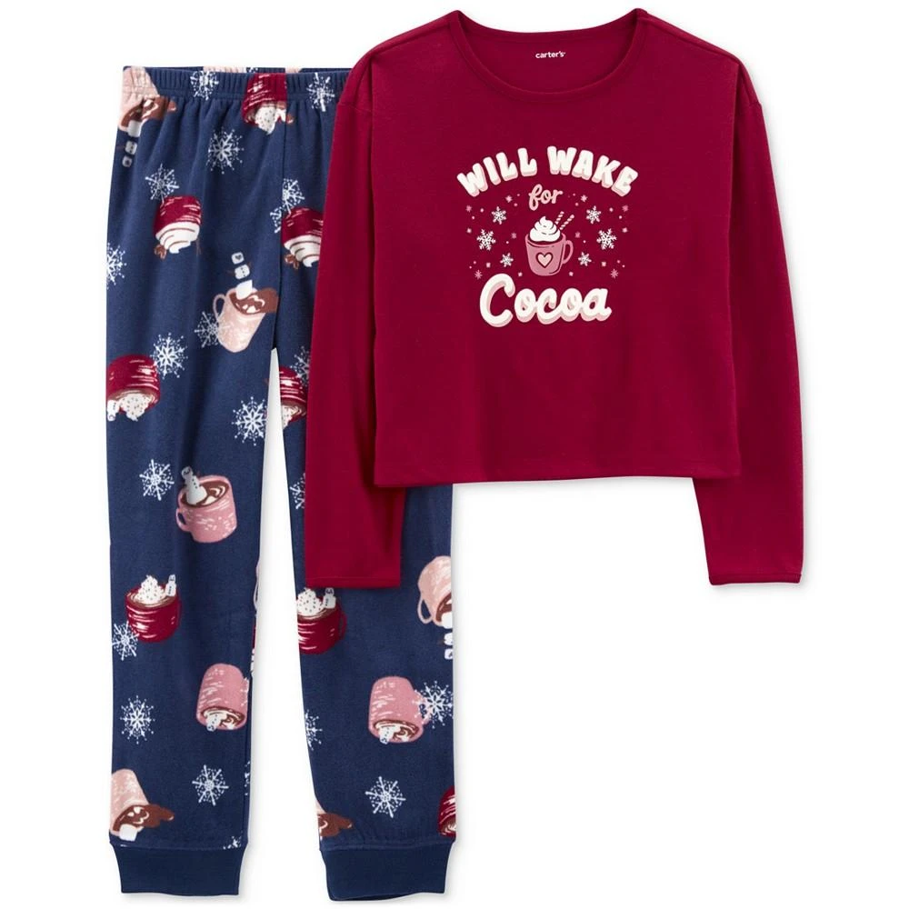 商品Carter's|Little Girls Will Wake for Cocoa Pajamas, 2 Piece Set,价格¥81,第1张图片