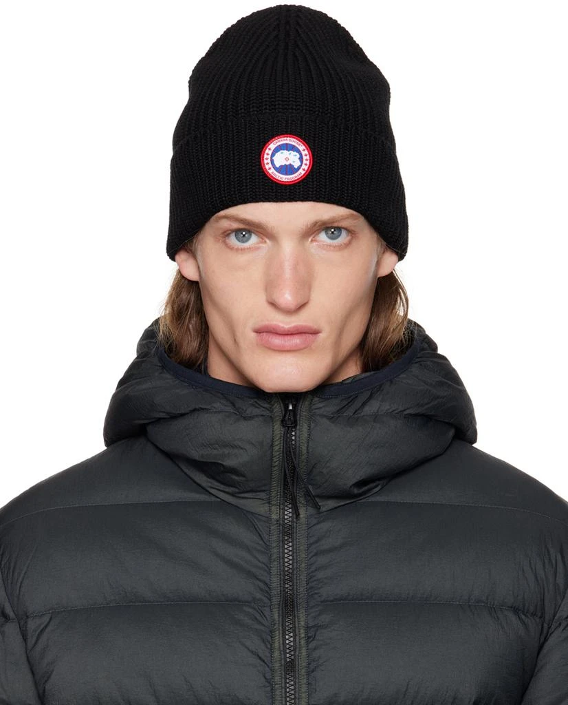 商品Canada Goose|Black Ribbed Arctic Disc Beanie,价格¥1068,第1张图片